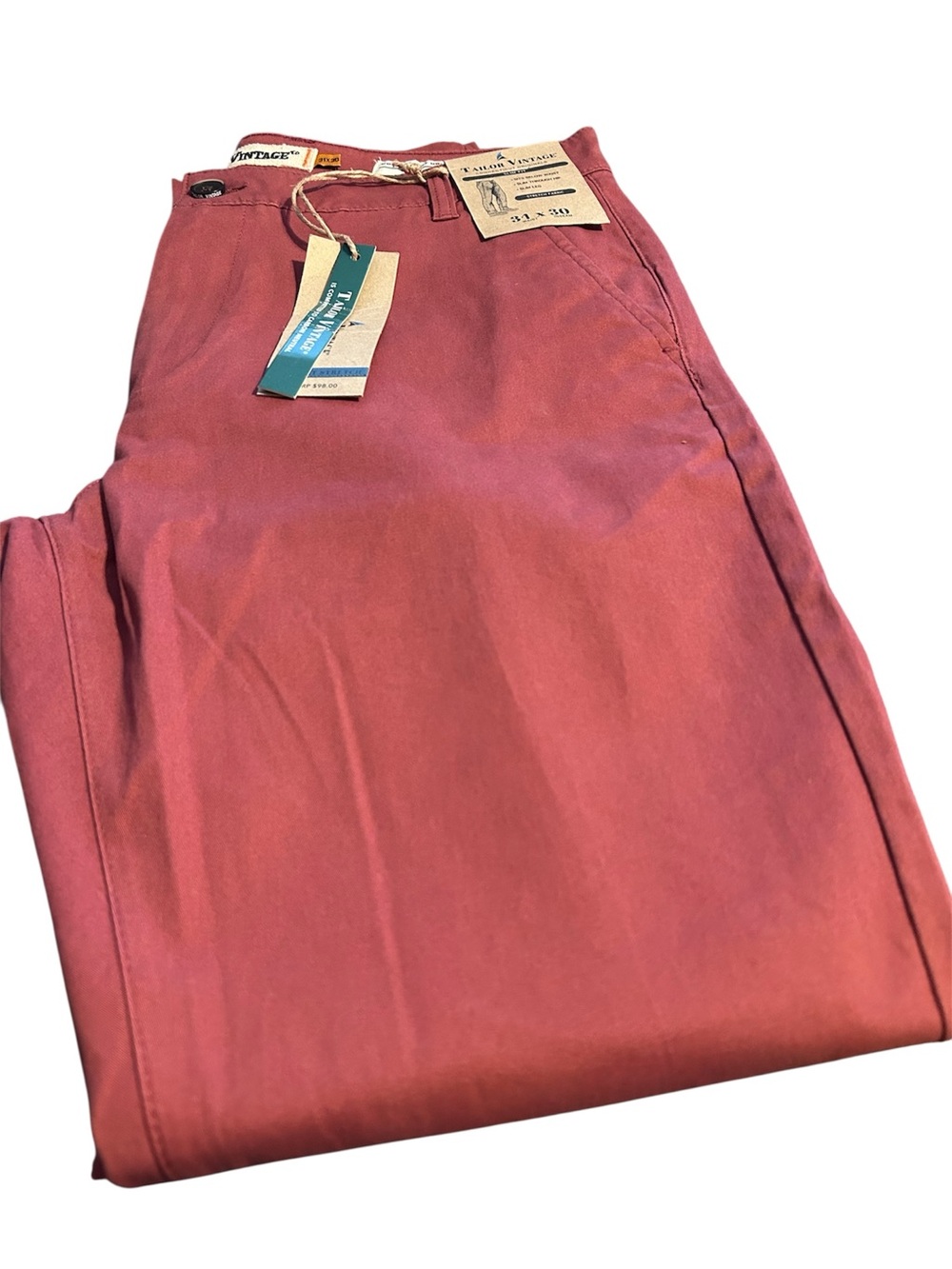 Tailor Vintage Men's Brick Red Chino Pants